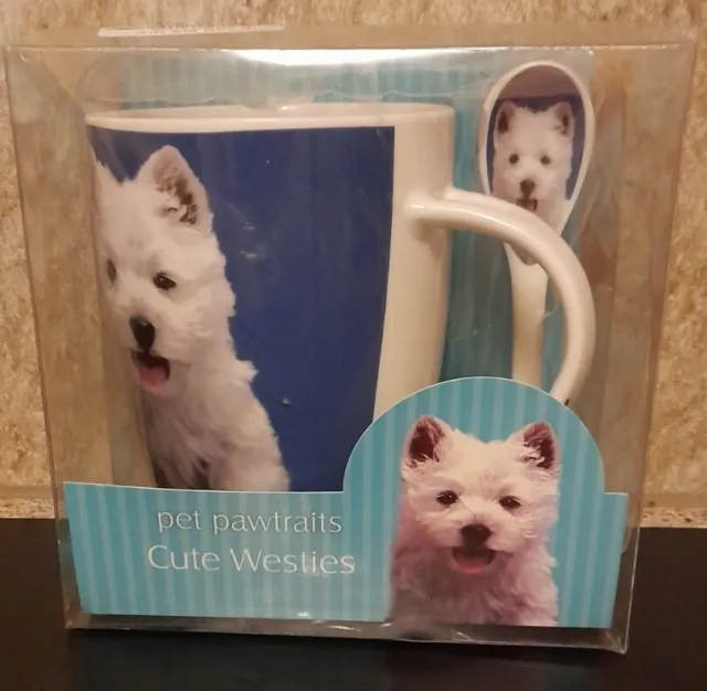 WESTIE Latte Mug & Spoon Great Gift for a West Highland Terrier Dog Lover
