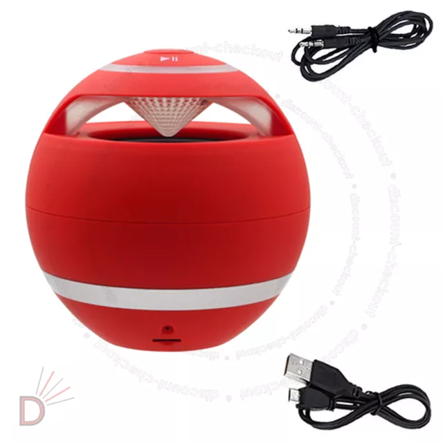 New Red Mini Speaker Bluetooth Wireless Hand-Free For PC Laptop Mobile UKDC