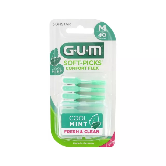 Gum Brossettes Interdentaires Soft Picks Comfort Flex Mint Regular 670 Lot de 40