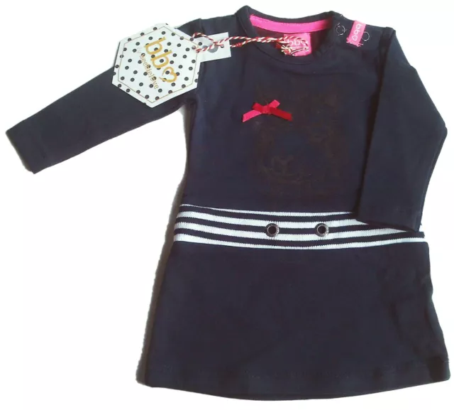 Sweat Kleid Gr.56 62 Beebielove NEU Lama Schleife dunkel blau baby