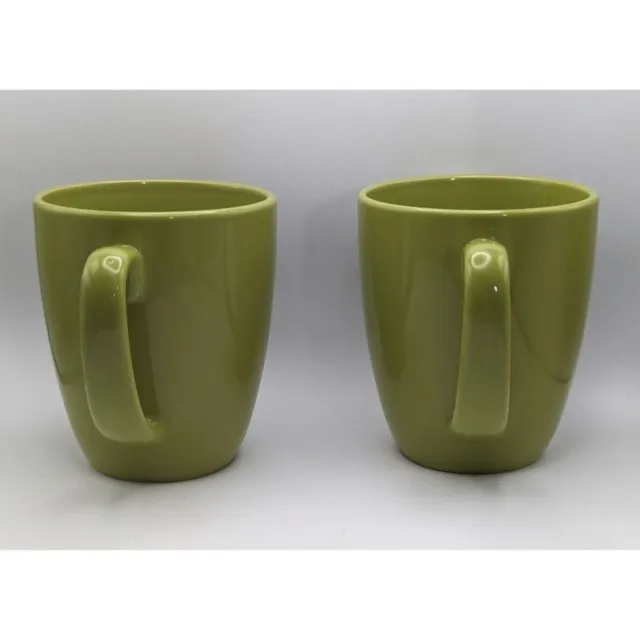 Corelle Coordinates Lime Green Stoneware Coffee Mugs Coffee Cups Set Of 2 EUC