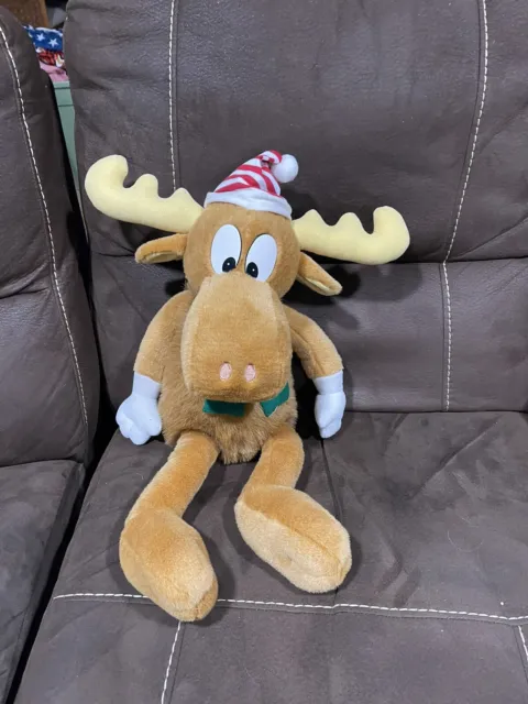 Bullwinkle Moose 24" Plush Christmas Large Stuffed Animal Toy 1996 Macys Vintage
