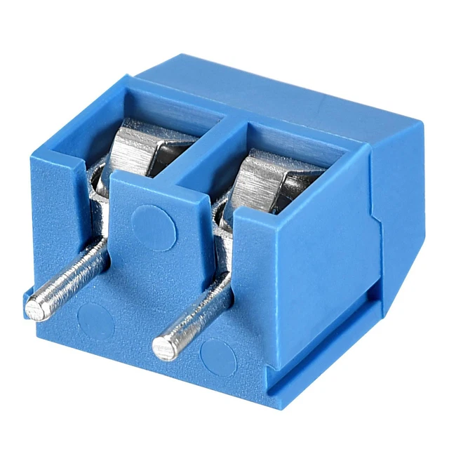 Click Terminals PCB SCREW TERMINAL AC300V 15A 2P 5mm Pitch for Prototype Board Blue 30 ...