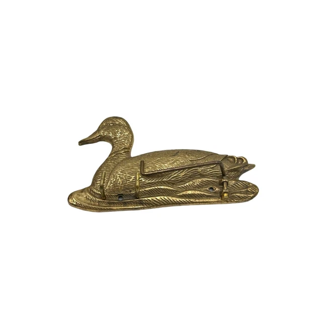 Vintage Solid Brass Mallard Duck Heavy Wall Key Holder Metal 3 Hook Hanger