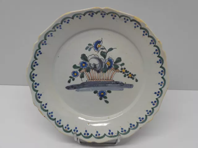 *ASSIETTE CERAMIQUE XVIIIe décor au panier Fleuri origine à définir COLLECTION D