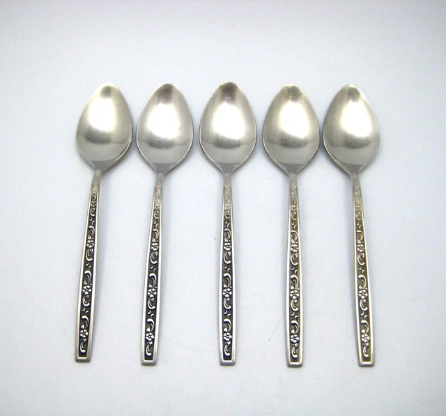 5 West Bend Oneida Miracle Maid Stainless Teaspoons Flatware 6 1/8 5 West Bend Oneida Miracle Maid Stainless Teaspoons Flatware 6 1/8