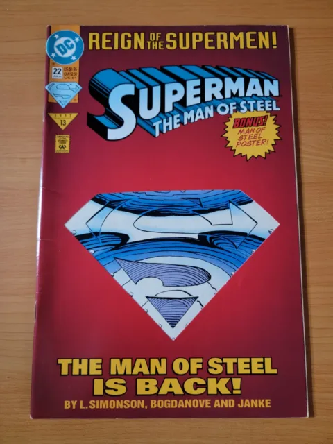 Superman The Man of Steel #22 Die-Cut Cover ~ DOLLAR BIN ~ 1993 DC Comics 3