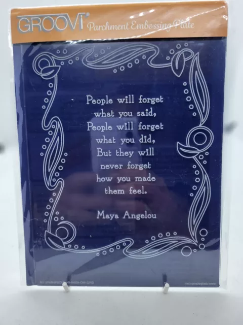 Groovi Parchment Craft Embossing Plate - Maya Angelou Sentiment