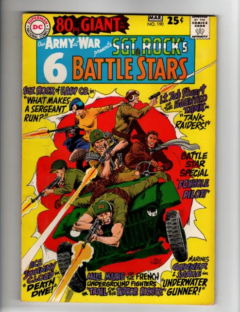 Our Army at War #190 (1968--DC--FN+) 80 pages; Joe Kubert cover; 7 stories