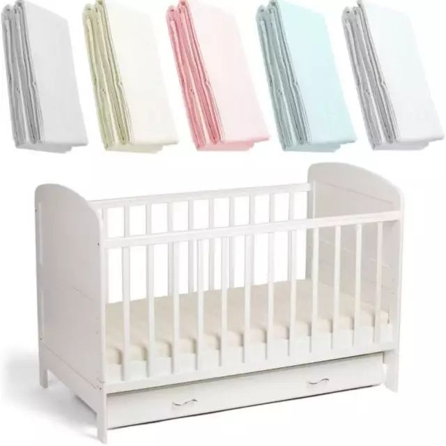 4x Jersey Fitted Sheets Compatible with Babylo Cot Mattress 120x60cm