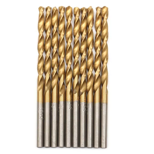 3/16"x3-1/2" Titanium Drill Bits Set HSS 4241 Jobber Length Metal Drill Bit 10PK