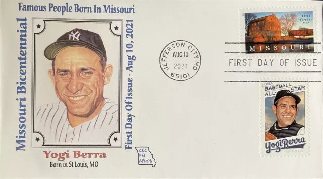 AFDCS 5626 Missouri Statehood Combo 5608 Yogi Berra Born St. Louis MO