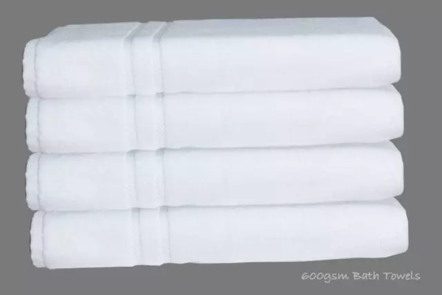 4X White Hotel Quality 100% Pure Cotton Egyptian Big Towel Bath Towels 600 gsm 3