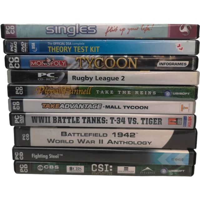 Job Lot Of Pc Cd Rom Games X 10