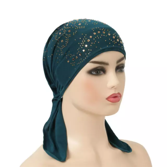 Muslim Women Hijab Hat Chemo Cap Hair Loss Bonnet Scarf Turban Head Wrap Cover 3