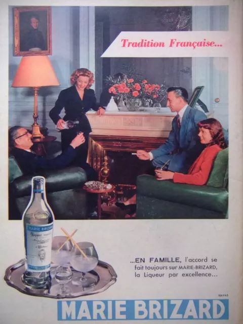 Publicité 1951 Marie Brizard Tradition Française La Liqueur Par Excellence