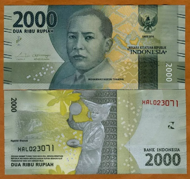 Indonesia, 2000 Rupiah, 2016, P-New, Redesigned, UNC REPLACEMENT