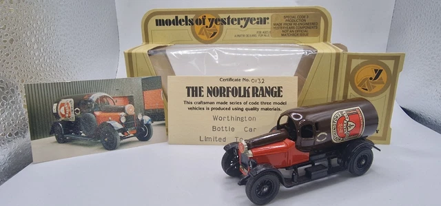 RARE MATCHBOX YESTERYEAR Code 3 Y13 1918 Crossley -Worthington Bottle ...