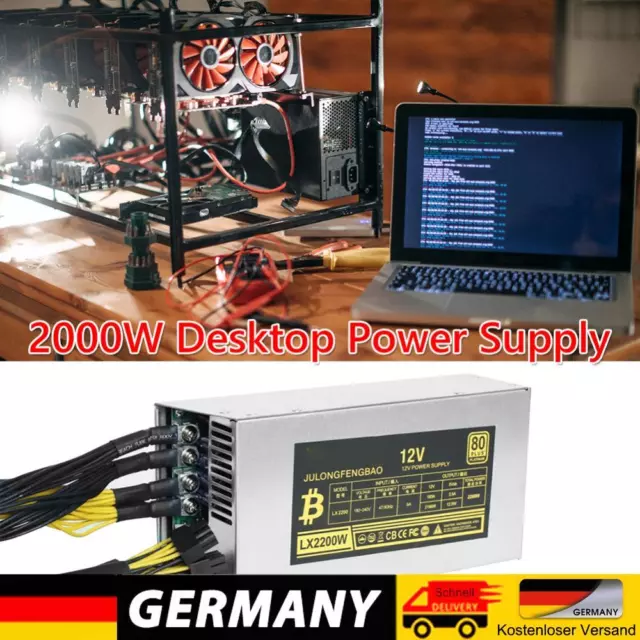 2200W Desktop ETH Power Supply Unit for BTC Bitcoin Ethereum Miner Mining