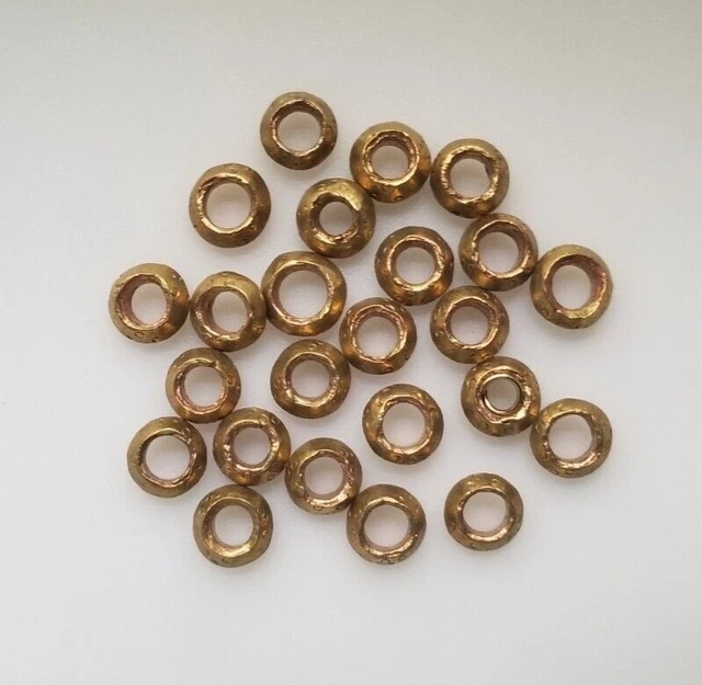 Ethiopian Wollo rings, metal ring beads, Ethiopian beads, brass ring beads