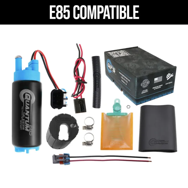 Qfs E85 Souple 340LPH Intank Carburant Pompe + Installation Kit - Walbro GSS342