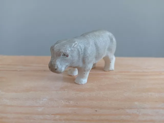 Hippopotamus/Hippo- Tiny Ceramic Pottery Miniature Cute Standing Figure Zoo Toy