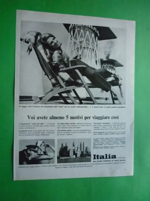 Italien Italian Line Navigation Kreuzfahrten 1967 Werbung 1 Seite Original