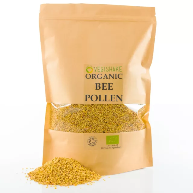 Organic Bee Pollen Granules Best Raw B-Complex Vitamins B1 B2 B9 C E Copper