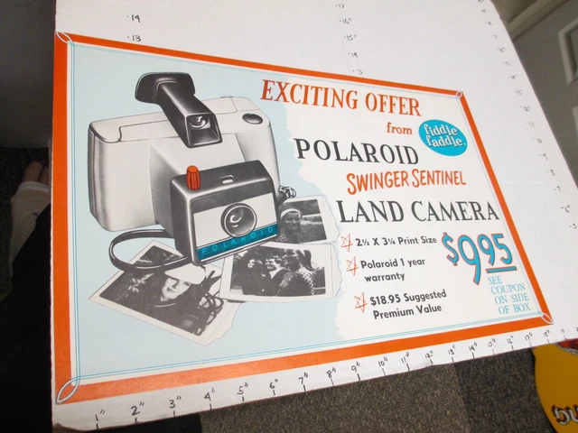 Ovaltine 1960s drink store sign Fiddle Faddle premium Polaroid Swinger camera