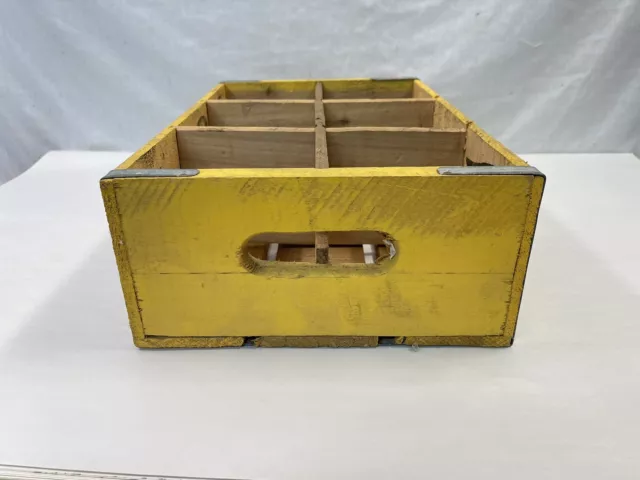 1976 Pepsi Cola Wooden Soda Crate Yellow 6x2L Charleston, SC Woodstock MFG 3