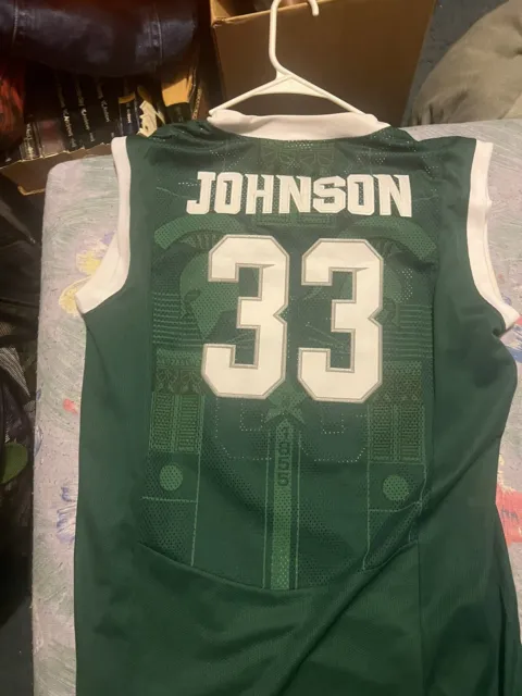 Magic Johnson 33 Michigan State College Green Basketball Jersey - Kitsociety
