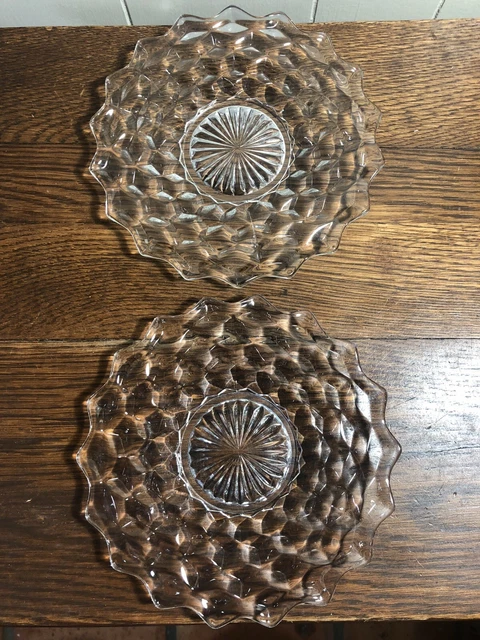 (2) Vintage FOSTORIA American CUBIST 7.5" Salad/Dessert/Luncheon Plates