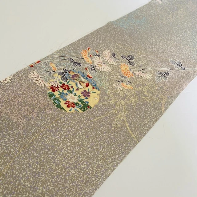 Enlightened #C 7x60 LONG Vintage Silk Japanese Kimono Fabric Panel RK82