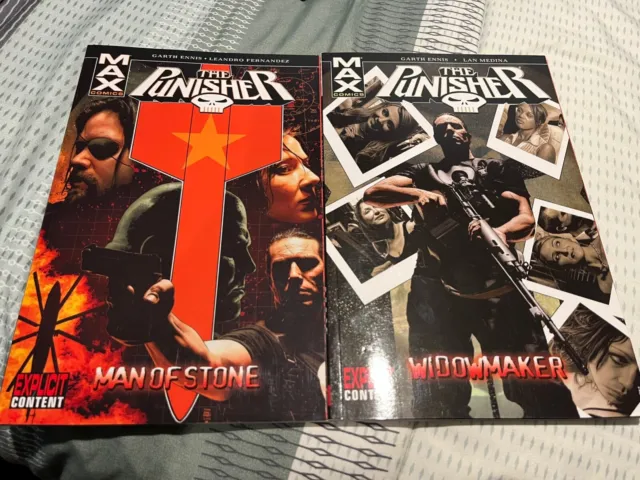 Punisher Max Volumes 7-8 (Man of Stone and Widowmaker) TPB Marvel Garth Ennis