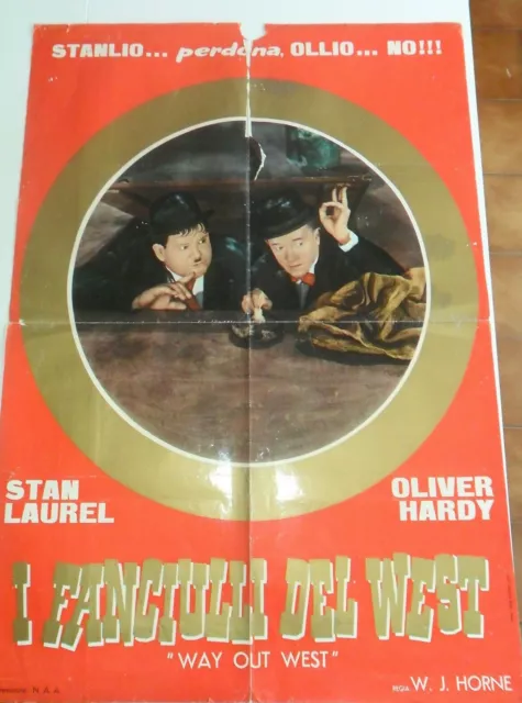 LOCANDINA FILM "I FANCIULLI DEL WEST" con STAN LAUREL - OLIVER HARDY anno 1937