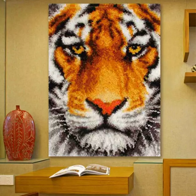 Kit de alfombras gancho con cierre de tigre para adultos principiantes hágalo usted mismo tapiz de alfombras 75x57 cm 2