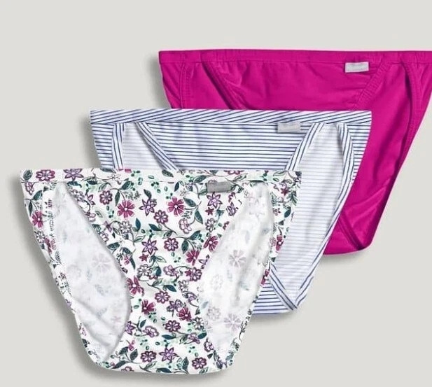 NEW WOMENS 7/L Jockey 3Pack String Bikini Cotton Underwear, stripe