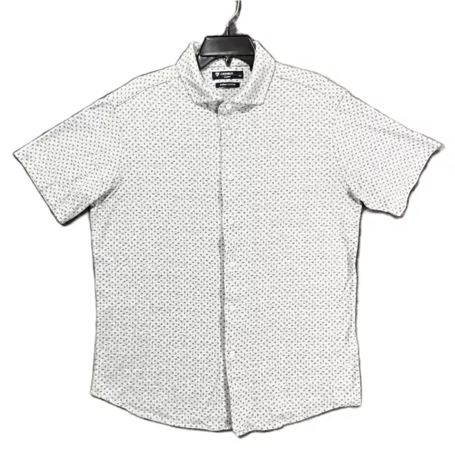 Daniel Cremieux Classics Polo Shirt Mens Large Blue Gray Paisley Golf Button Up 2