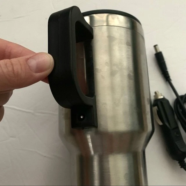 NWOT Auto XS Heated Silver Stainless Steel Travel Mug Auto Plug 16 oz 2