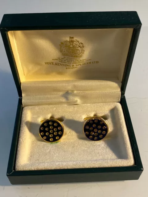 Toye, Kenning & Spencer Ltd Blue And Gold Cuff Links - In Box