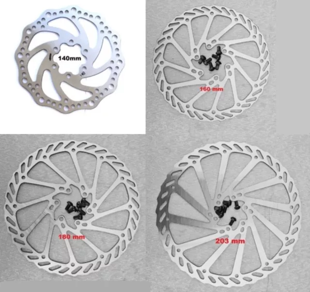 Bicycle Bike MTB Cycling Brake Disc Rotor  140mm/160mm/180mm/203mm 6 Bolts