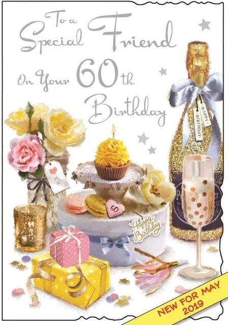 Jonny Javelin, biglietto d'auguri per 65° compleanno femminile, regalo di champagne con cupcake e fiori