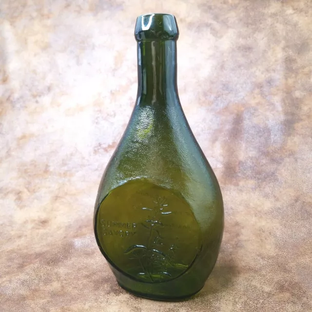 Vintage Summer Savory Herb Of The Month Green 9.5" Clevenger Embossed Bottle