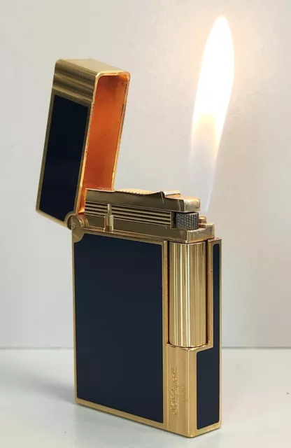 ACCENDINO TASCA St Dupont LACCA CINESE BLU Gatsby VINTAGE GOLDEN LIGHTER BRIQUET