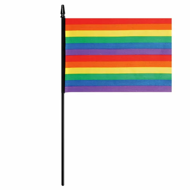 1 X Gay Pride Lgbt Arc-en-Ciel Portable Agitant Drapeau Festival Parade Rue Fête