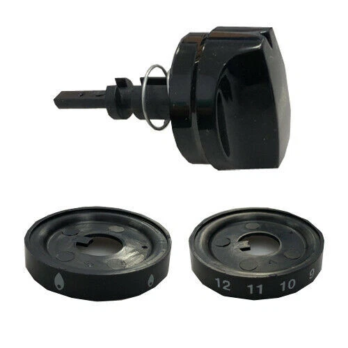 Kit 4 Boutons De Commande Four Noir Teka HBE 490 ME Avec 8 Anneaux Pour Feu...