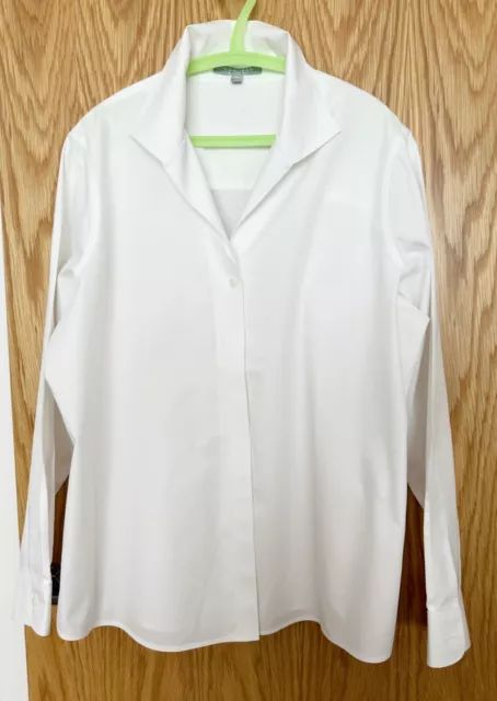 Foxcroft NYC Ladies White Shirt non-iron shaped 100% cotton UK16-18 unworn US14W