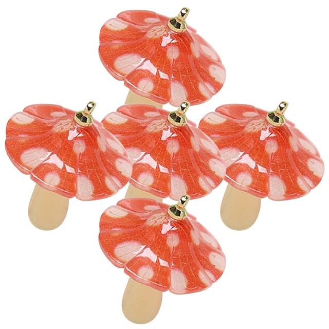 5 Stück einzigartige Harz-Pilz-Charms, DIY-Zubehör, zarte Schlüsselanhänger,