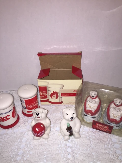 Coca Cola Polar Bears salt and pepper shakers
