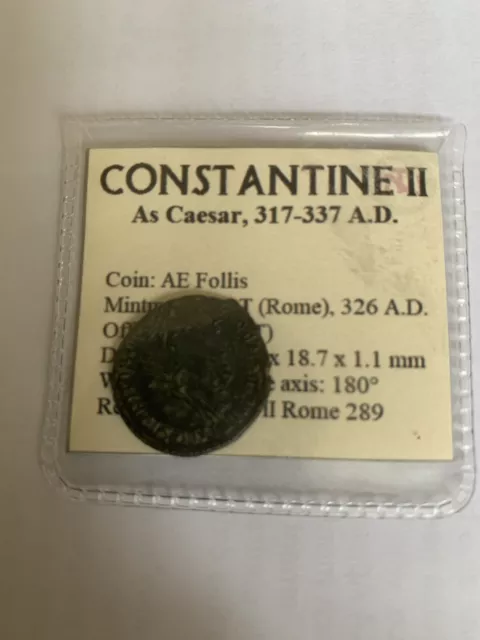 Constantine II, AD 317-337. Ae Follis. Ancient Roman Coin